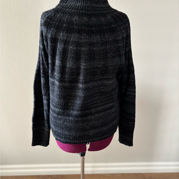 Knox Rose Mock Turtleneck Relaxed Fit Sweater Charcoal Black Size M - Picture 2 of 6